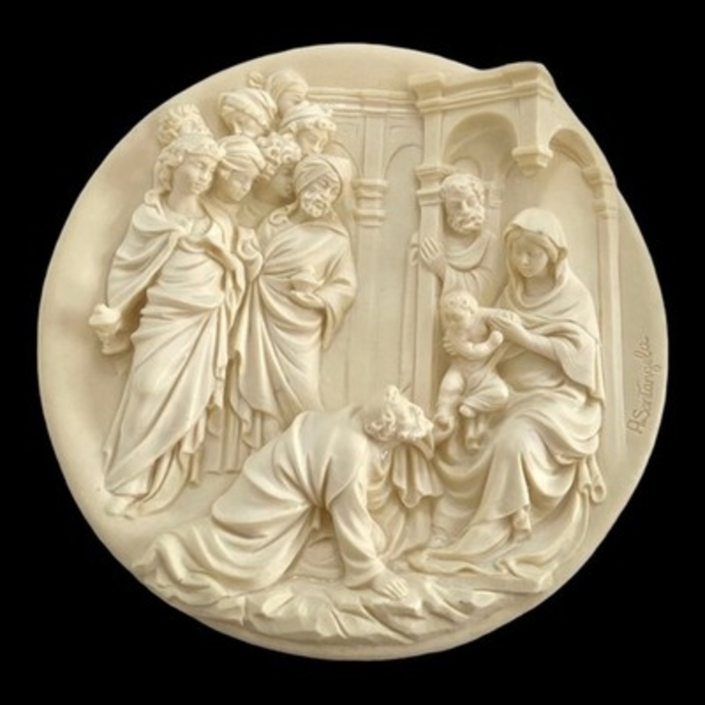Studio Dante Di Volteradici Adoration Magi Alabaster Plate 8.5" 1st Edition NIB